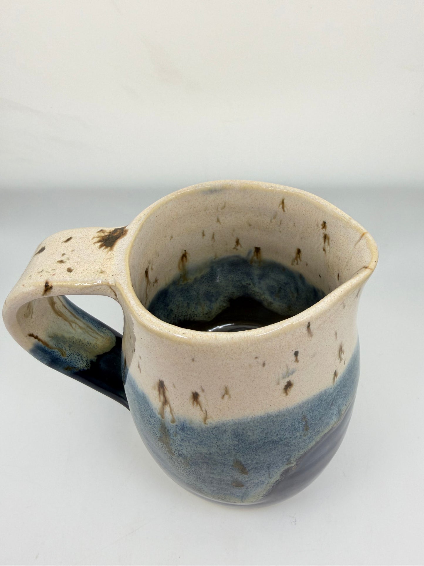 Blue and White Chip Pitcher