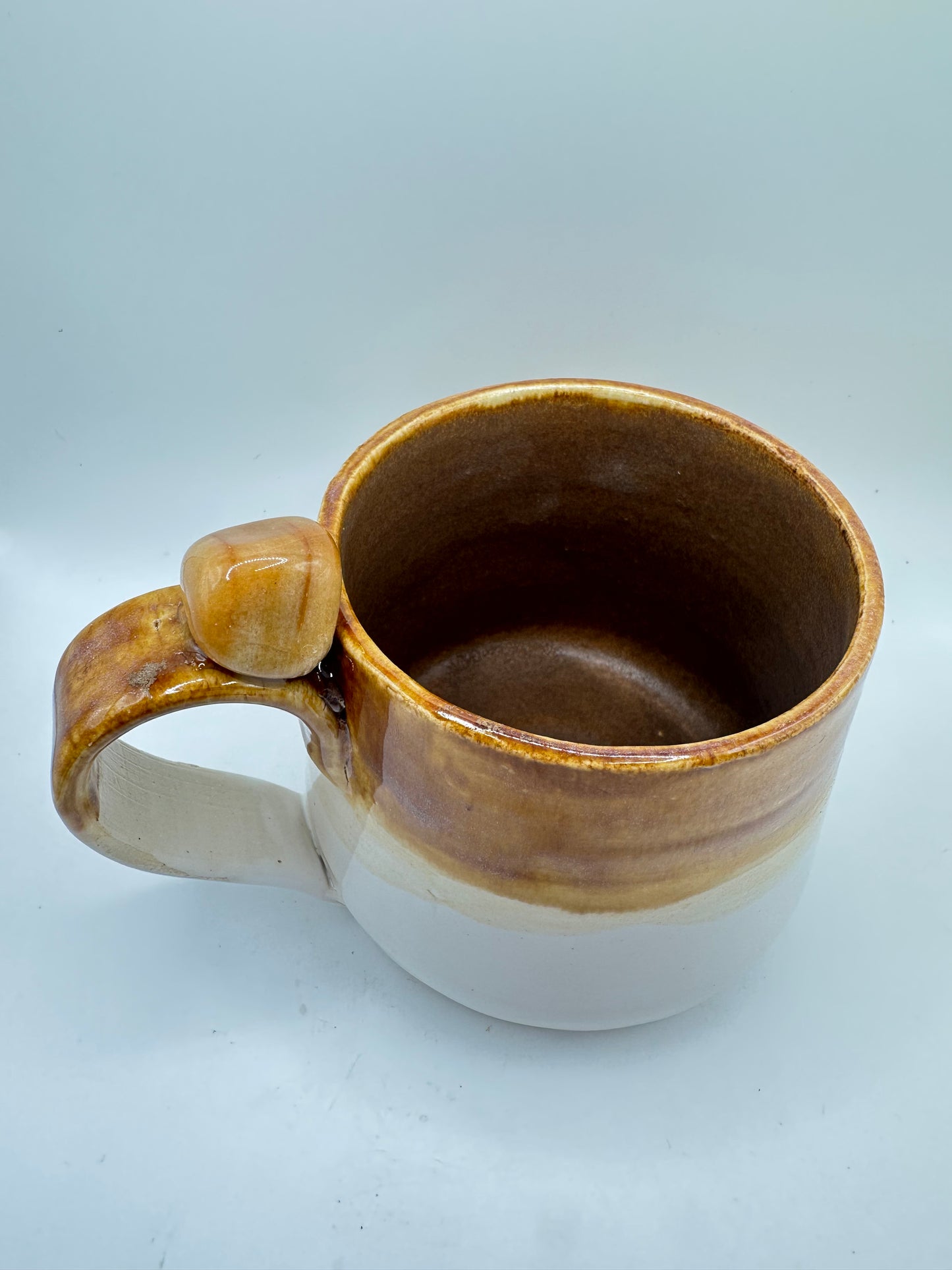 Moonstone Mug (Brown and White with Moonstone attached to the handle)