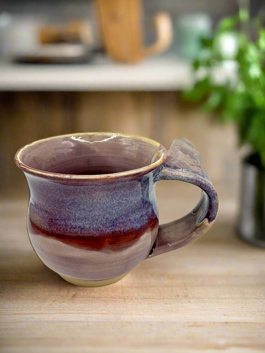 #2 - 8 oz. Purple Mug with Rose Quartz Stone Attached to Handle