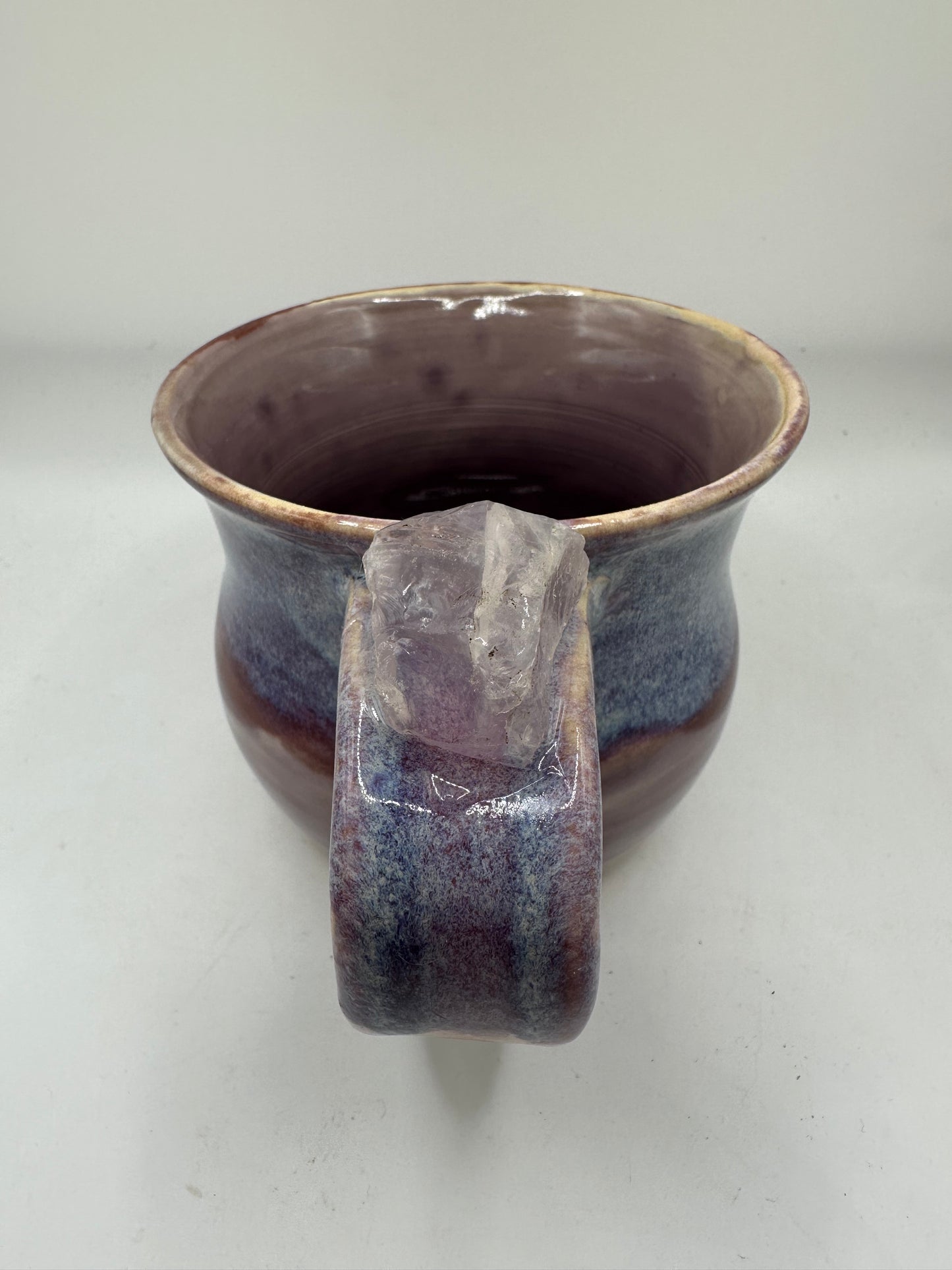 #2 - 8 oz. Purple Mug with Rose Quartz Stone Attached to Handle