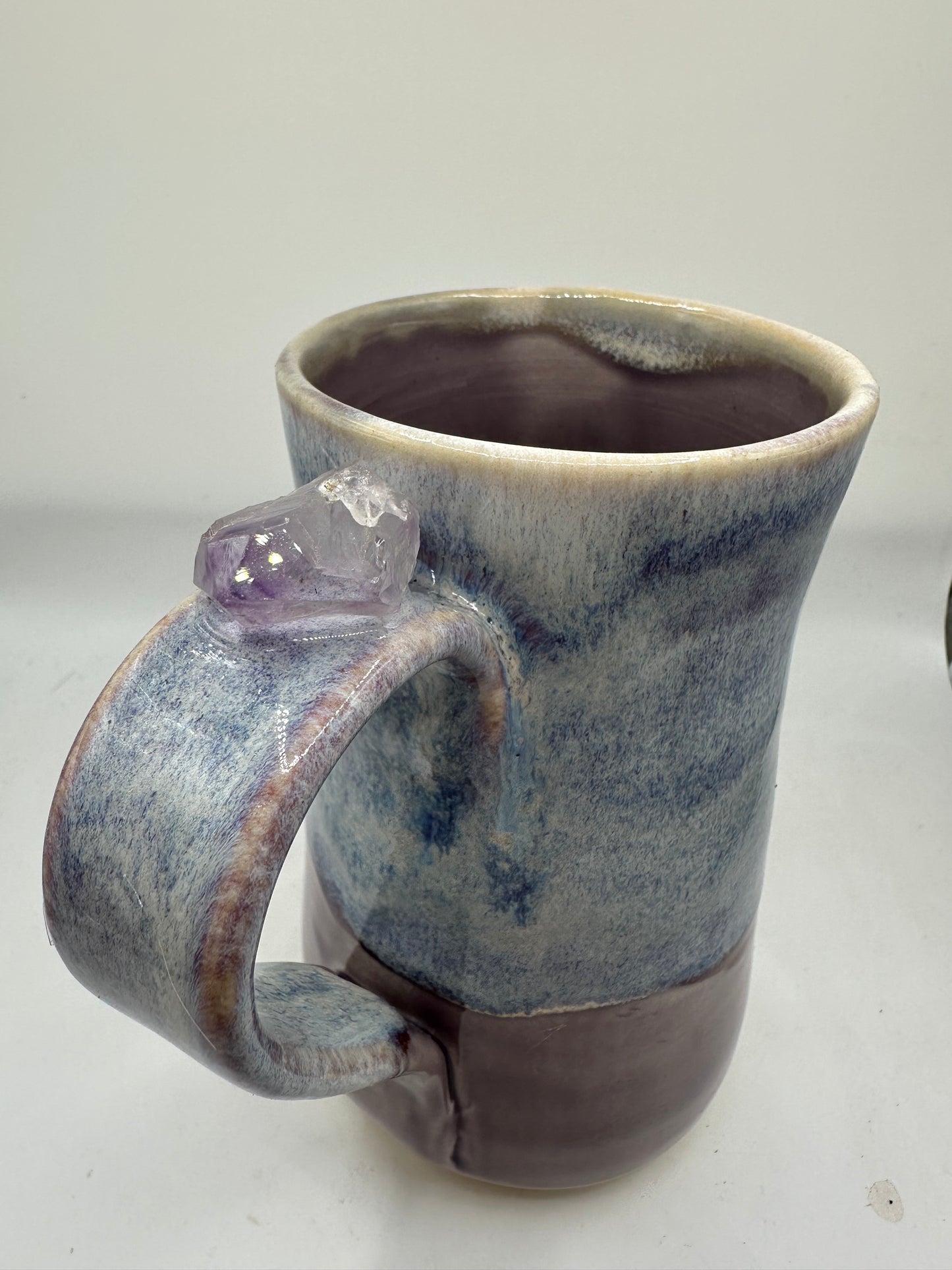 #3 - 12 oz. Purple Mug with Amethyst Stone Attached to Handle