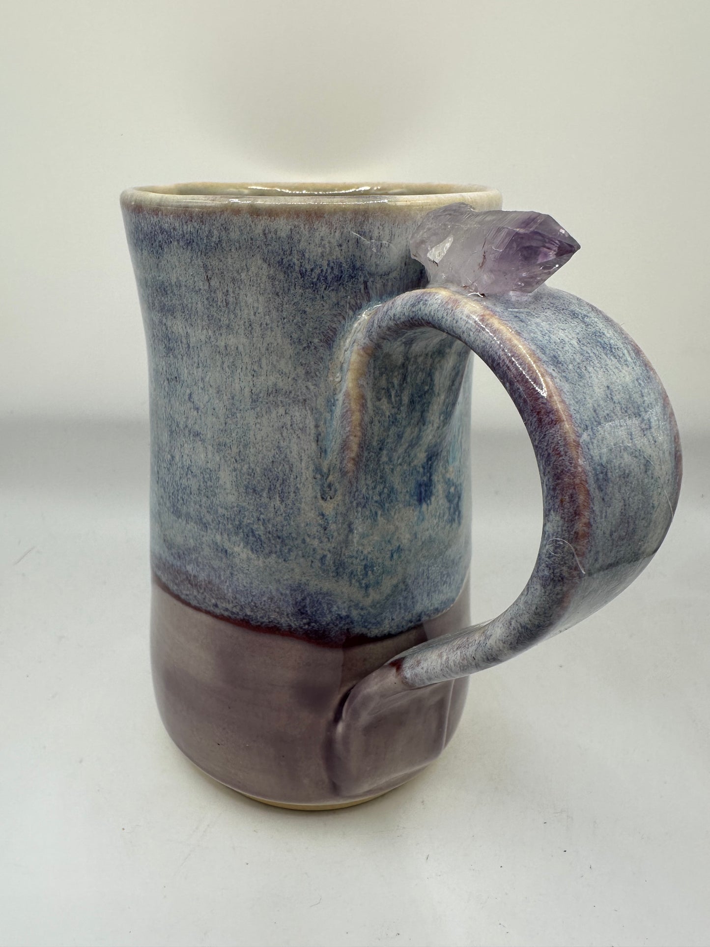 #3 - 12 oz. Purple Mug with Amethyst Stone Attached to Handle