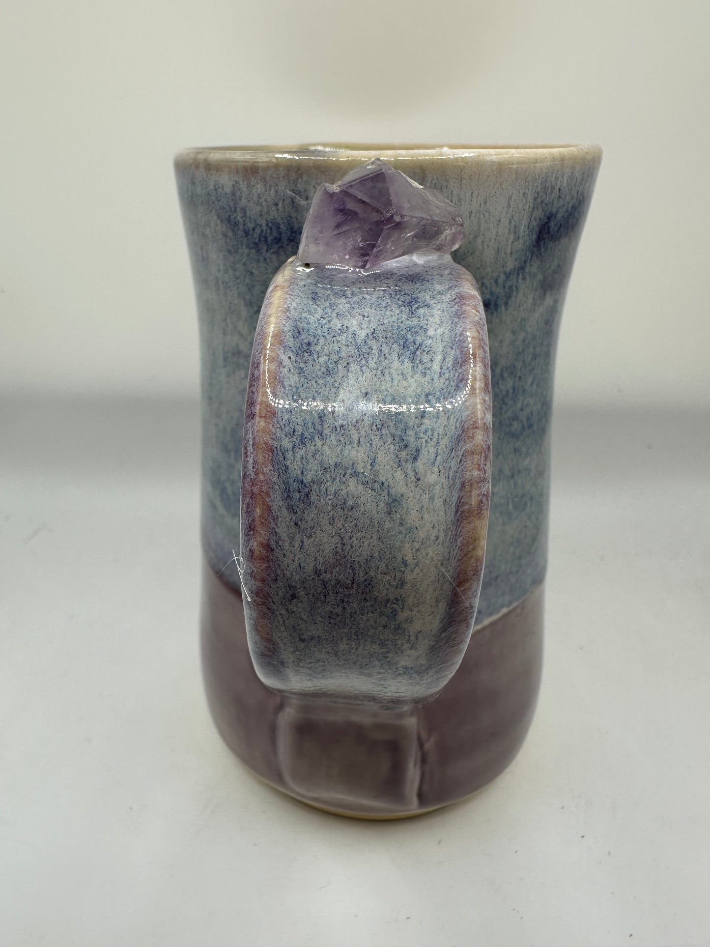 #3 - 12 oz. Purple Mug with Amethyst Stone Attached to Handle