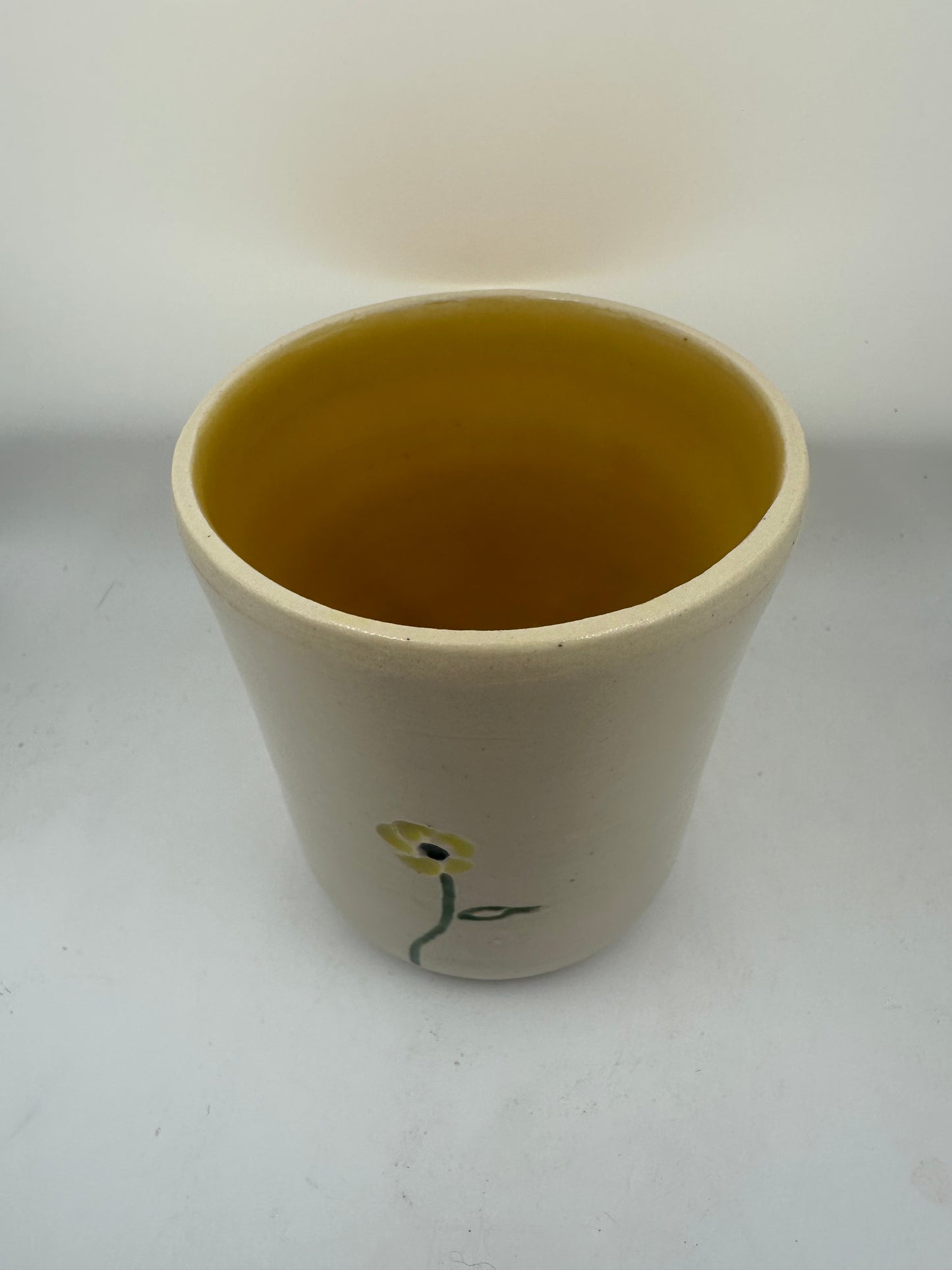 Yellow Flower Engraved Cup