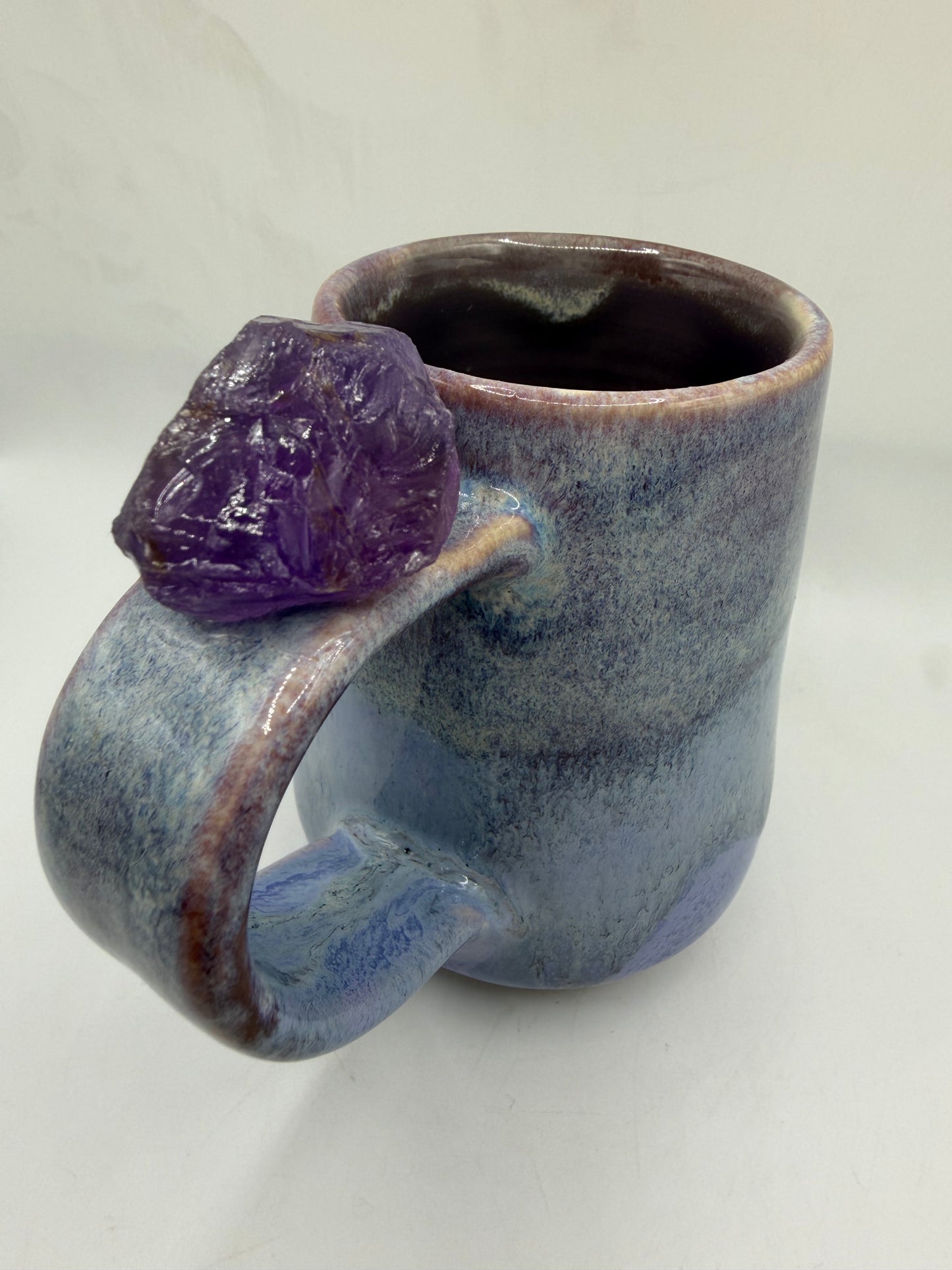 Lavender Espresso Mug with Large Amethyst