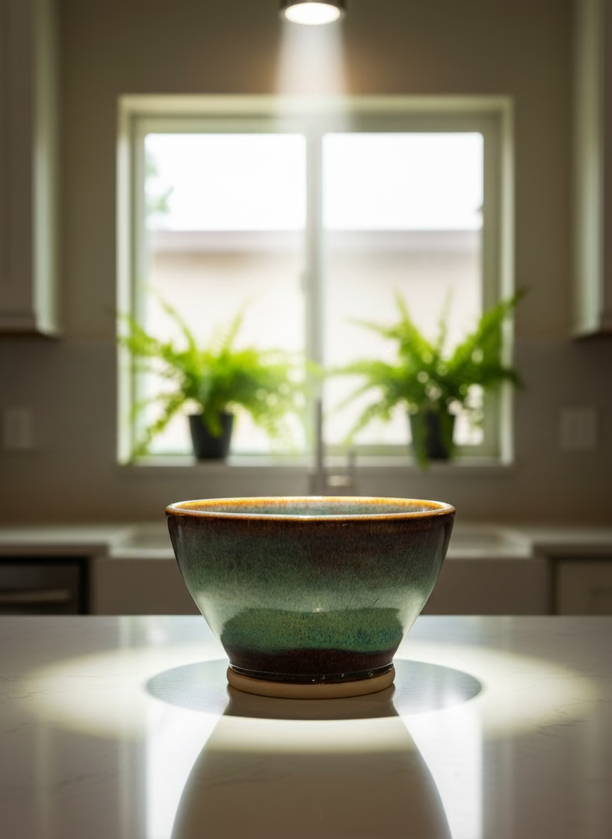 Ceramic bowl with a gradient finish on a white background