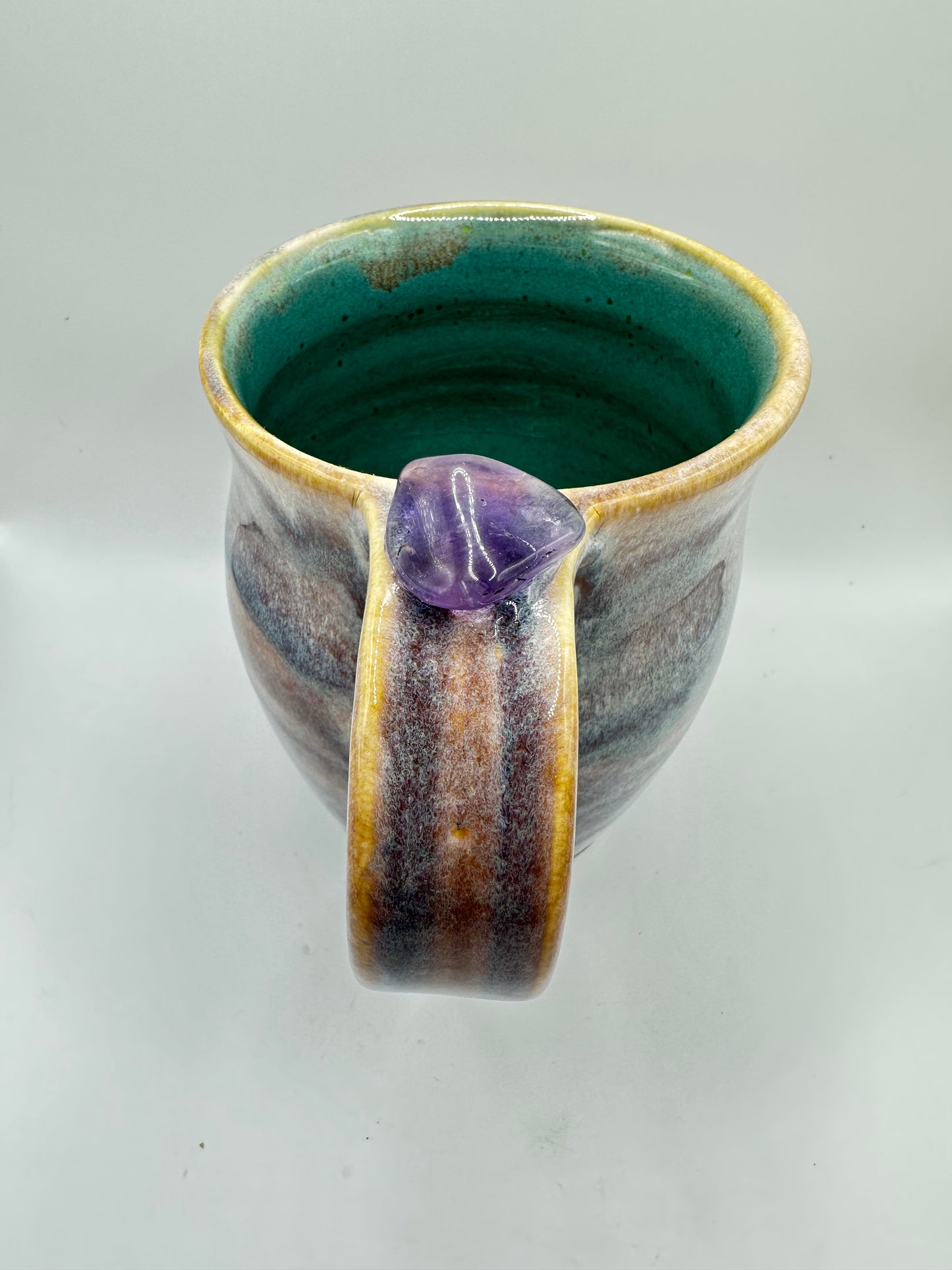 #1 - Amethyst Mug (Purple, Blue, Pink Mug with Amethyst Stone attached to the handle)