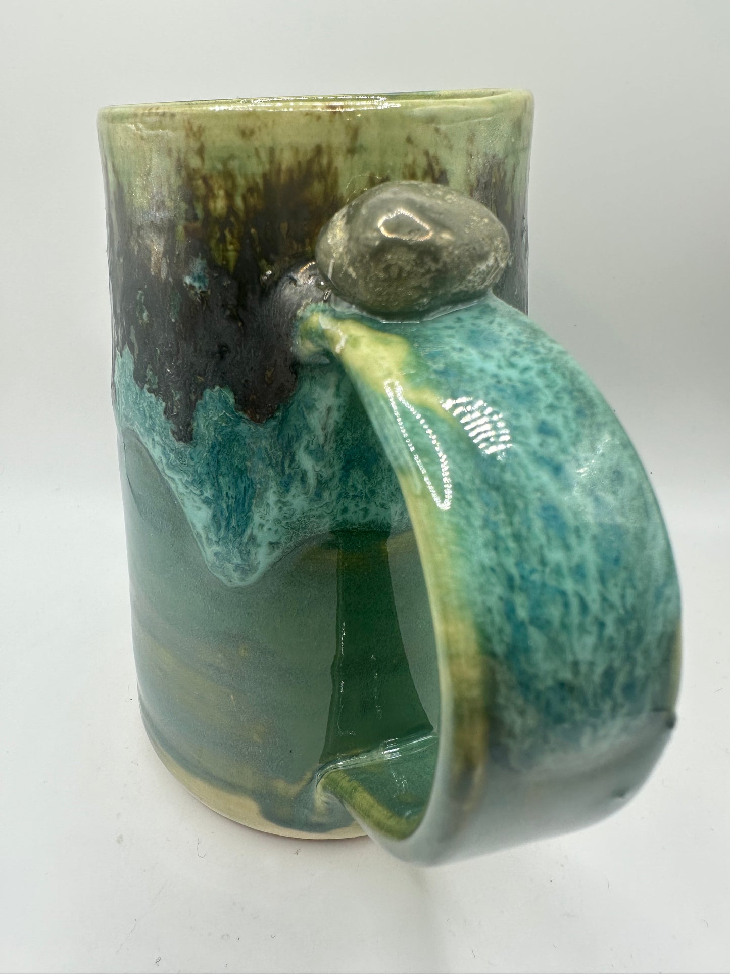 #3 - Pyrite Mug (Foamy Green Mug with Pyrite Stone Attached to the Handle)