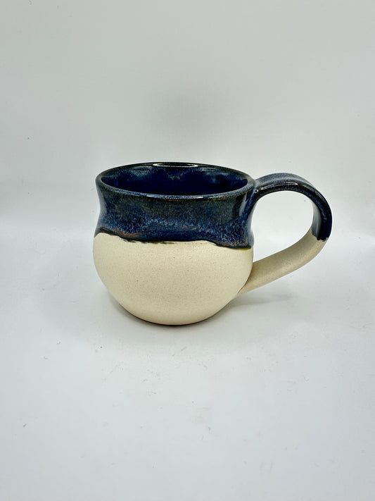 Half-Glazed Blue and White Espresso/Tea Mug