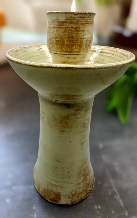 Rustic White Candle Holder