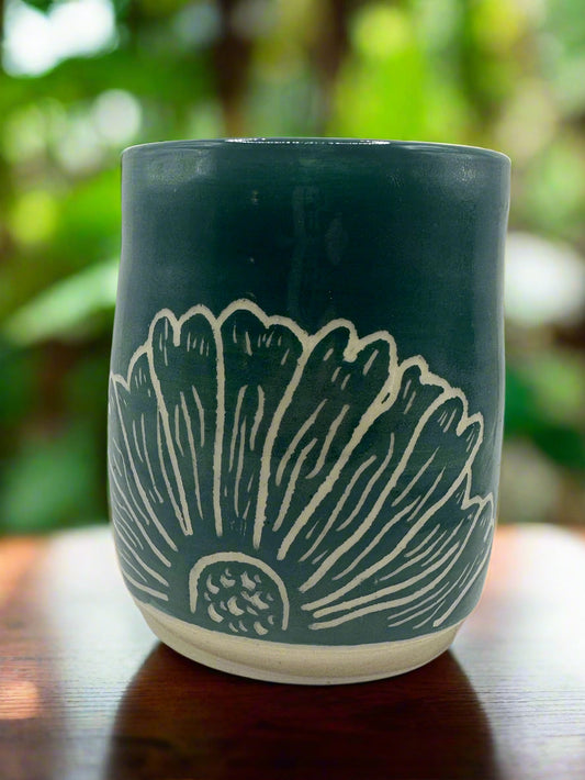 Engraved Flower Cup