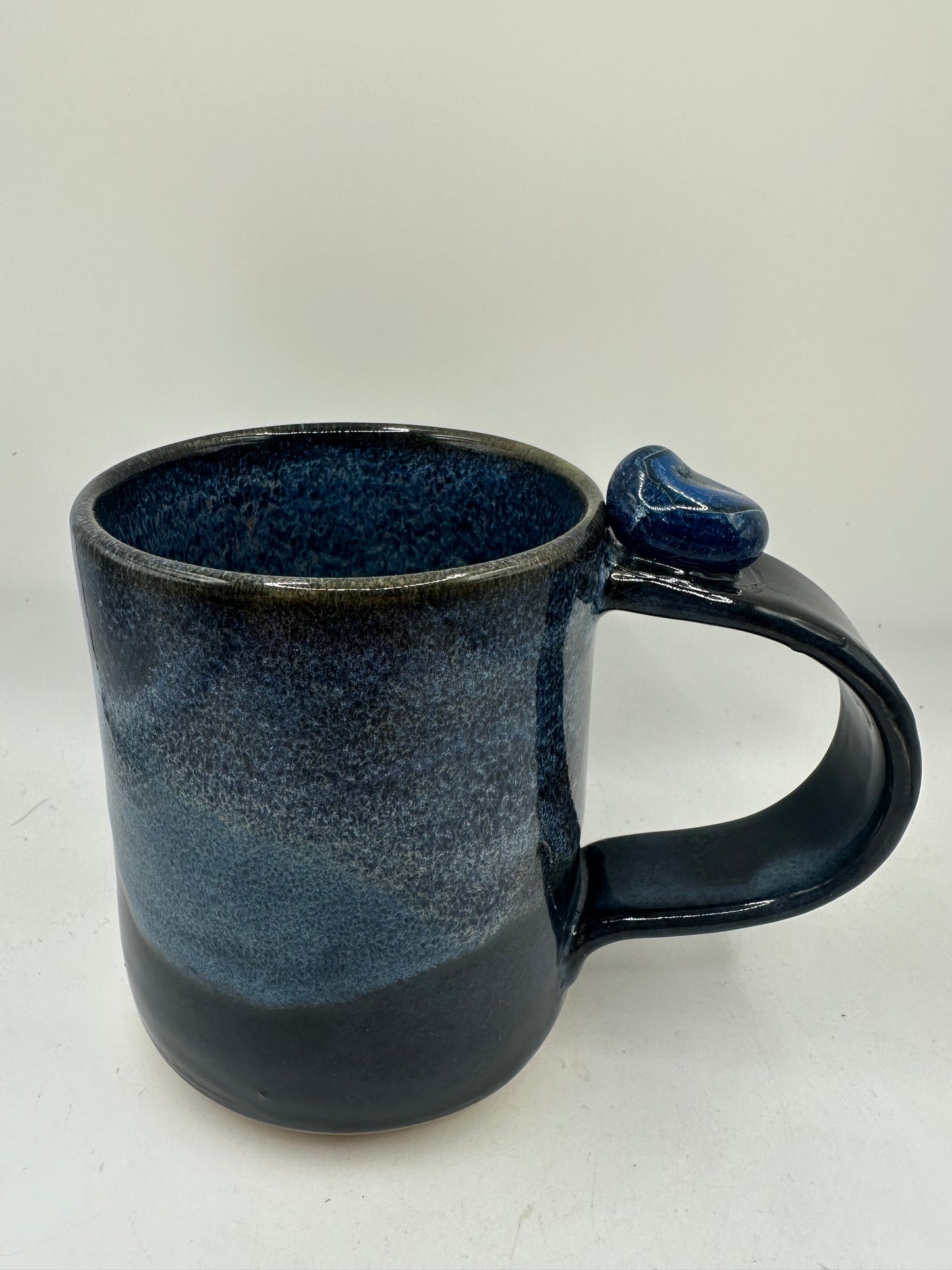 #4 - 12 oz. Black and Blue Mug with Blue Agate Stone Attached