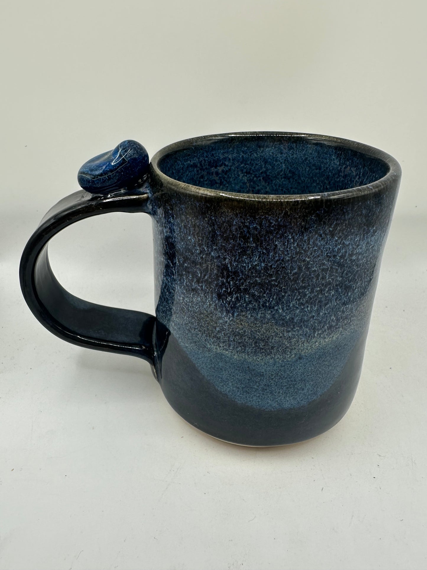 #4 - 12 oz. Black and Blue Mug with Blue Agate Stone Attached